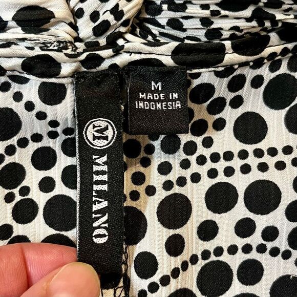 Milano Crape Halter Neck Polka Dot Blouse Tank Top Medium - Picture 6 of 9